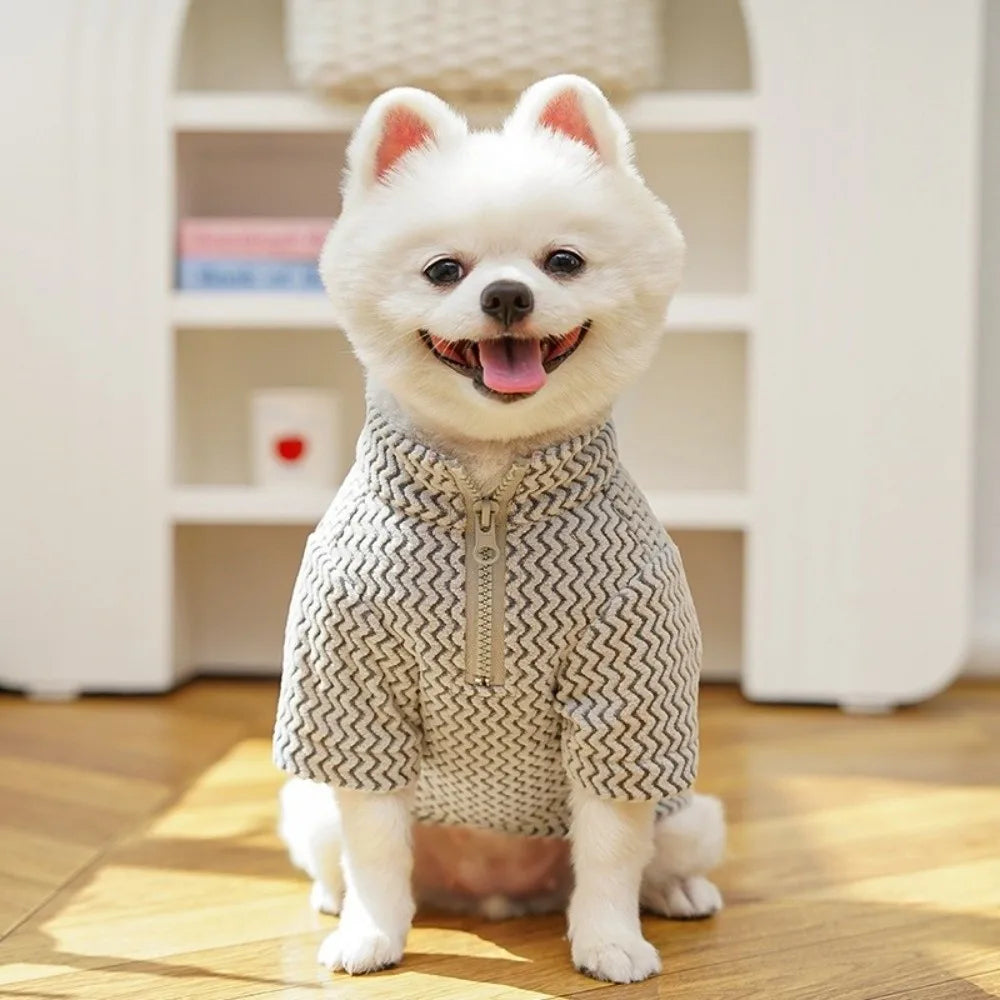 Zipper Ripple Pet Pullover Hoodie