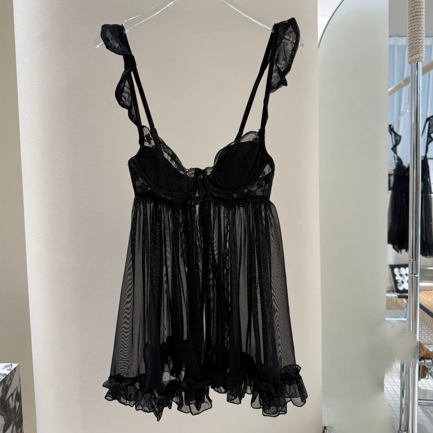 Elegant Lace Nighty Robe Set