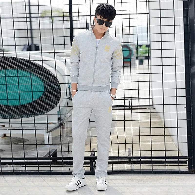 Plus Size 5XL 6XL Men's Tracksuit Autumn Clothes Sportswear Two Piece Set Men Jacket Sweatpants Male Sweatsuit Sports Suits Sets