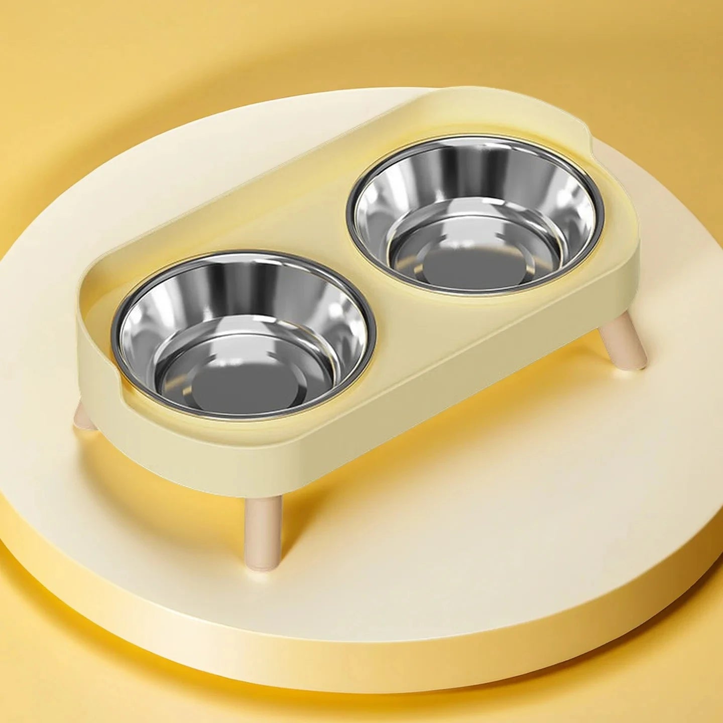 HOMEFISH Dopamine Multicoloured Tall Pet Feeder with Two Stainless Steel Bowls and Neck Support