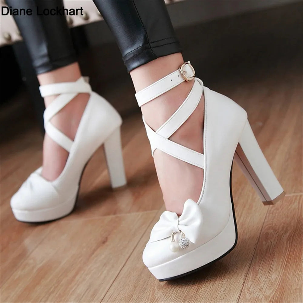 Glossy Mary Jane Chunky Heels