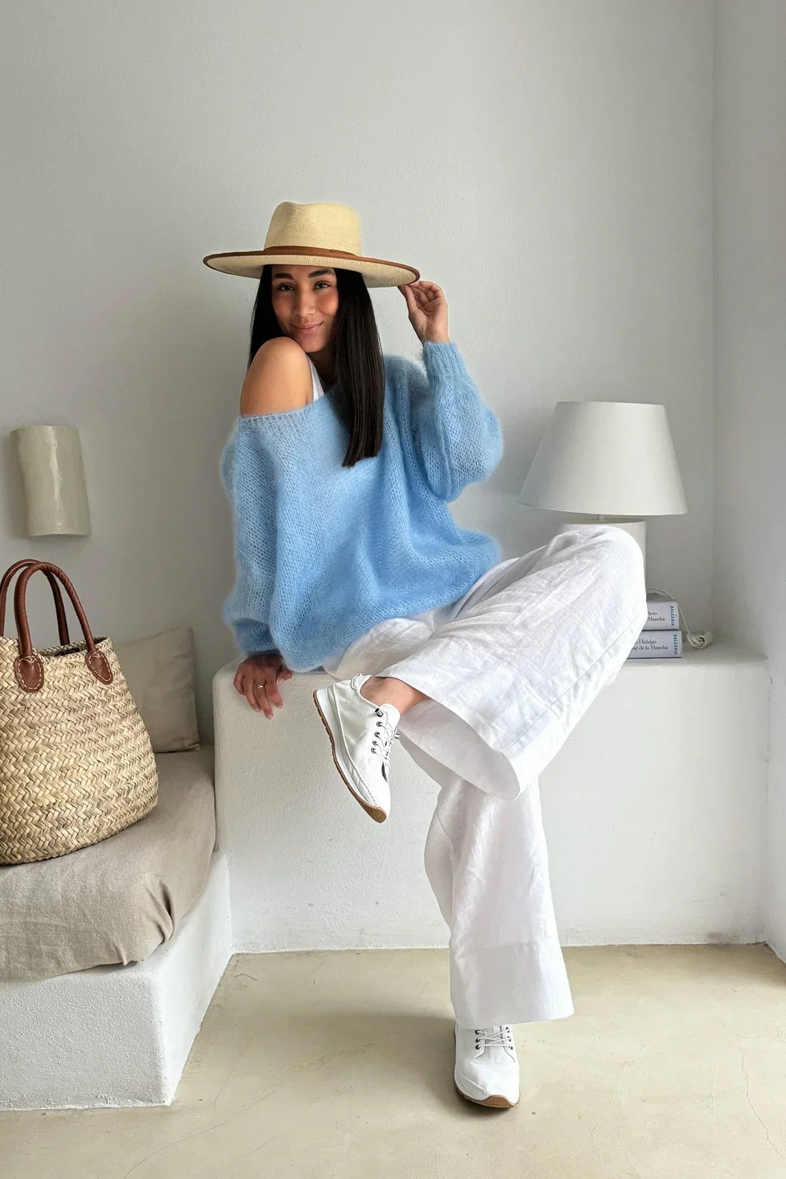 Off Shoulder Casual Knit Pullover