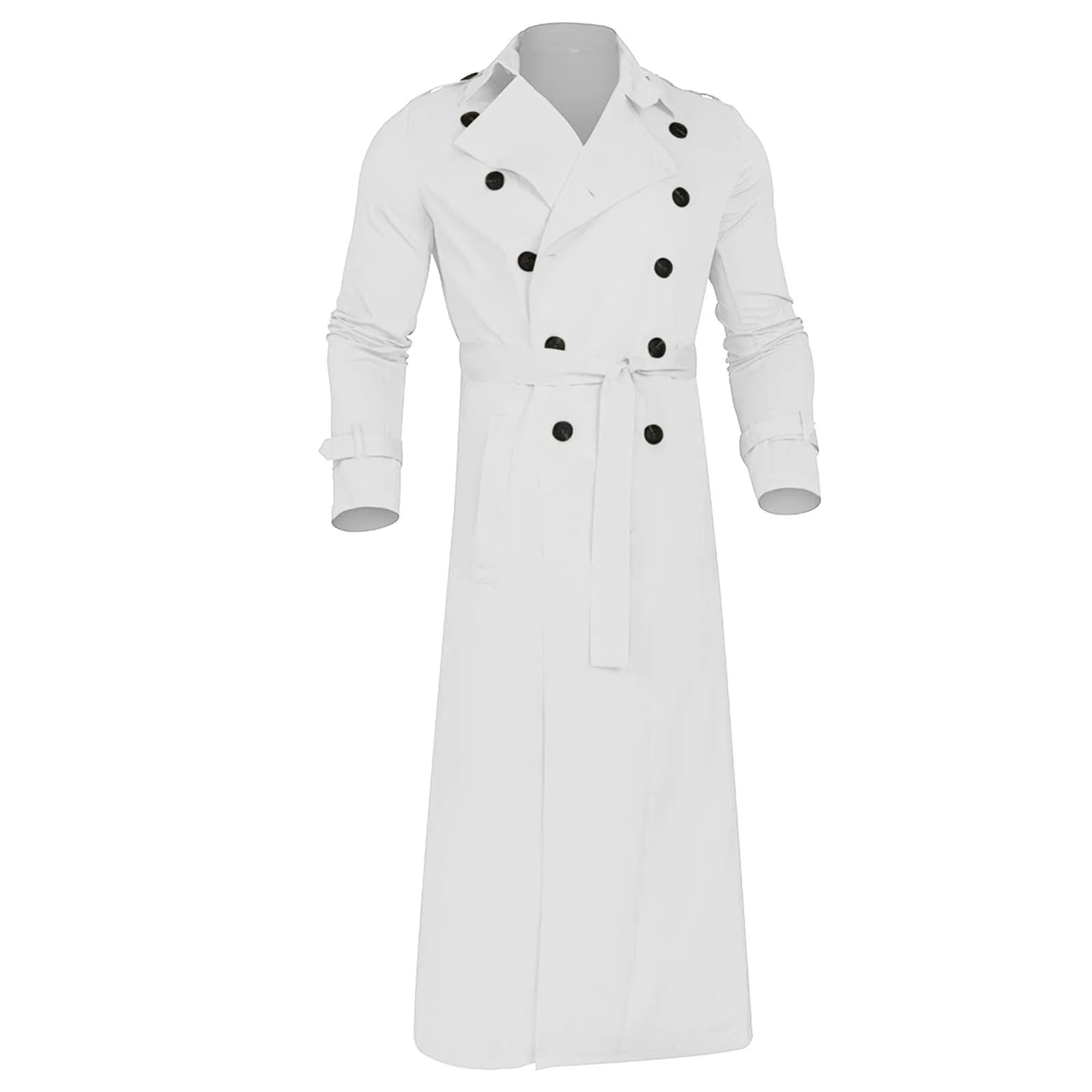 Men’s Luxury Full-Length Trench Coat – England Style Business Overcoat