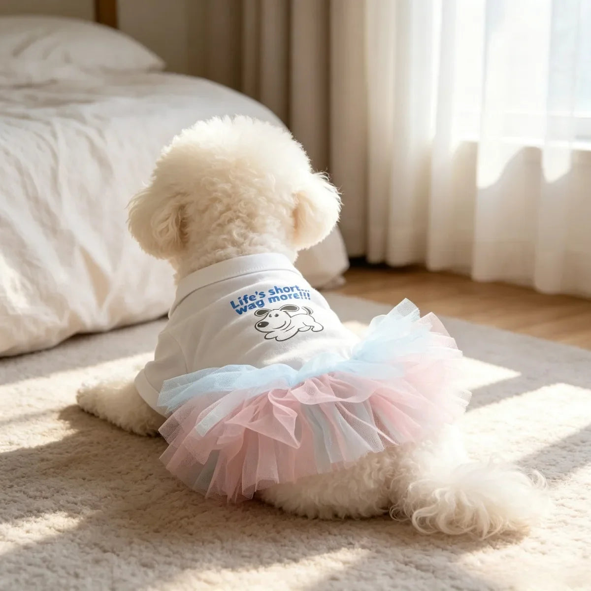 1pc  Pet Dress Adorable Printed Design Pet Apparel Dog Cat Dress Fit for  Bichon Teddy Puppy Kitten Daily Outing Dress