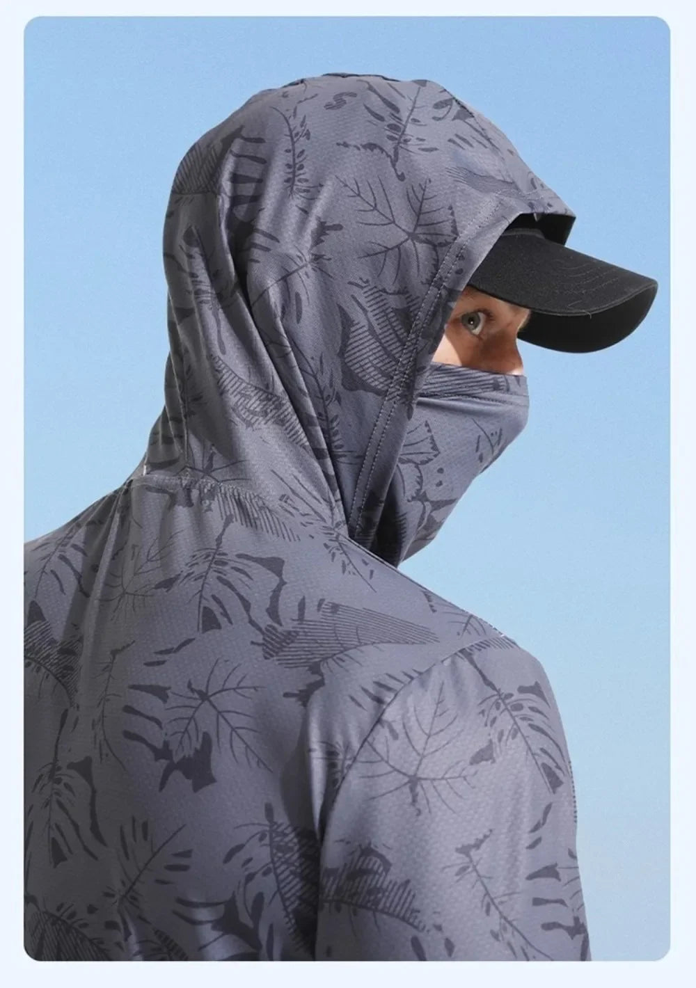 Hooded Design Fishing Shirt Summer Mask Lightweight Material Hooded Fishing Clothes Performance Fabric Outdoor Hoodie
