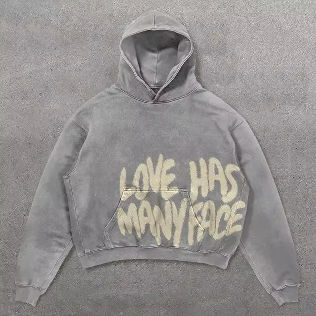 Y2k Zipper Hoodie Letter Pattern Gothic Punk Sportswear Brown Hoodie Sportswear Hoodie Long Sleeve Super Large Hoodie Jacket