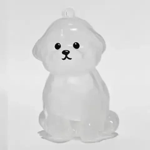 Transparent Cute Dog Pendant Keychain Creative Pet Hair Storage Capsule Hanging Ornament for Pet Lover DIY Pet Memorial Keychain