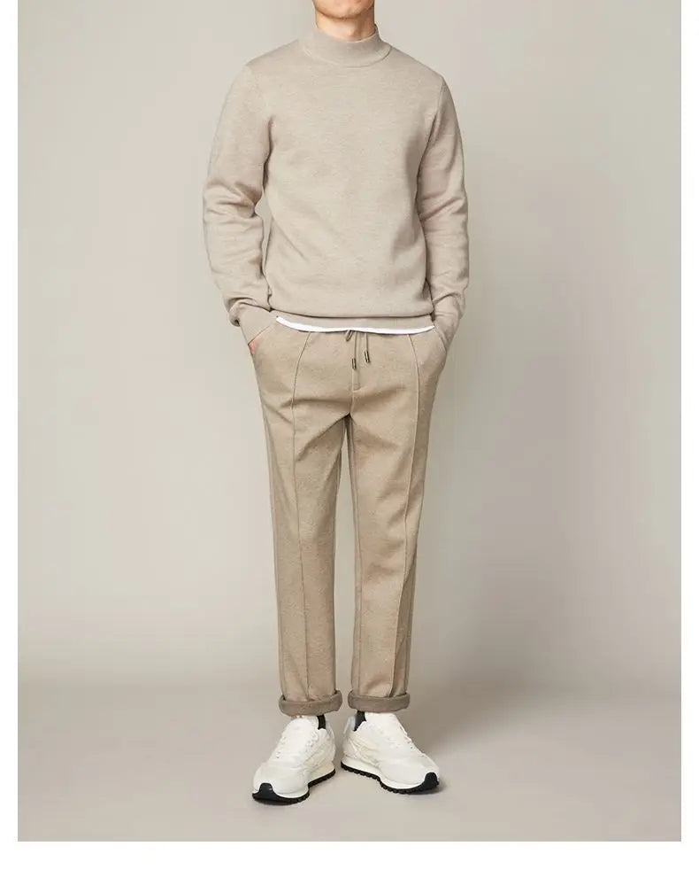 Mock Neck Slim Knit Sweater