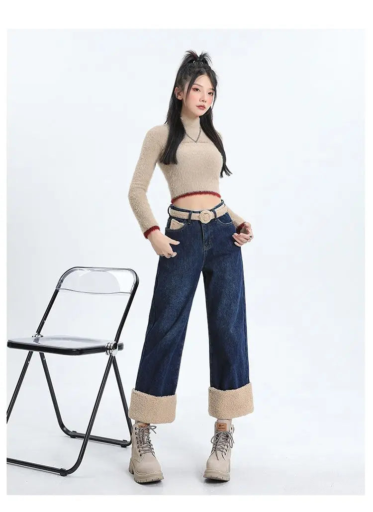 Winter Straight Leg Denim Jeans