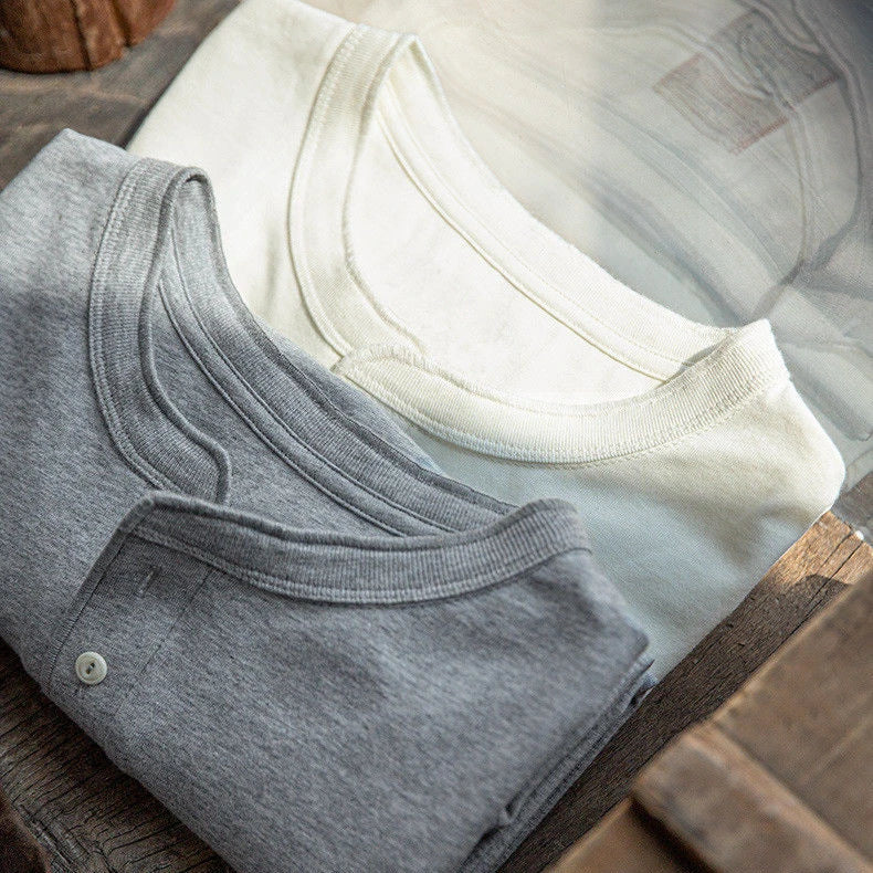 Men’s Heavyweight Retro Cotton Long-Sleeve T-Shirt