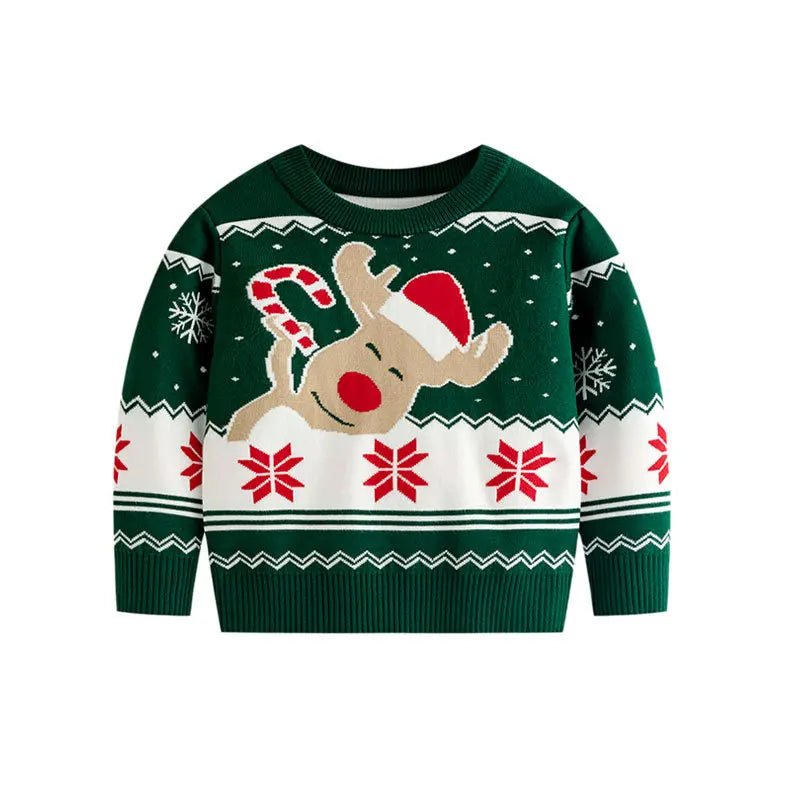 Winter Cartoon Knit Kids Pullover Sweater