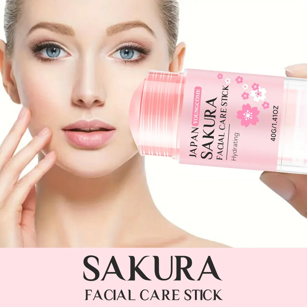 Sakura Facial Care Stick Hydrating Facial Care Moisturizing Cream Deep Hydration Suitable for Dry Aging Face Cream Skin Repair