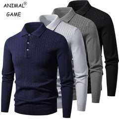 Ribbed Polo Knit Pullover
