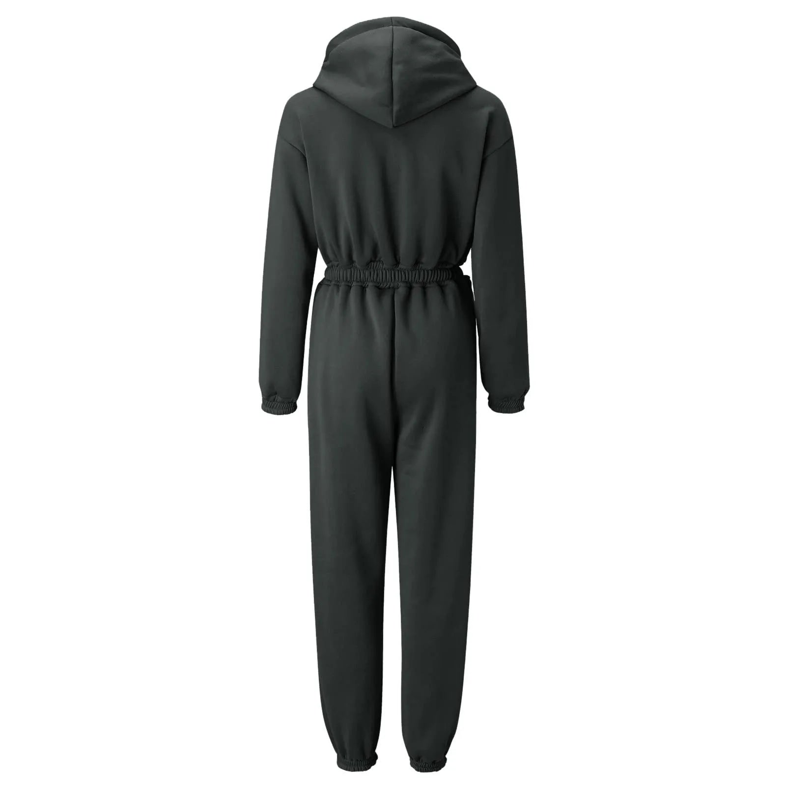 Fleece Hooded Wide Leg Jumpsuit