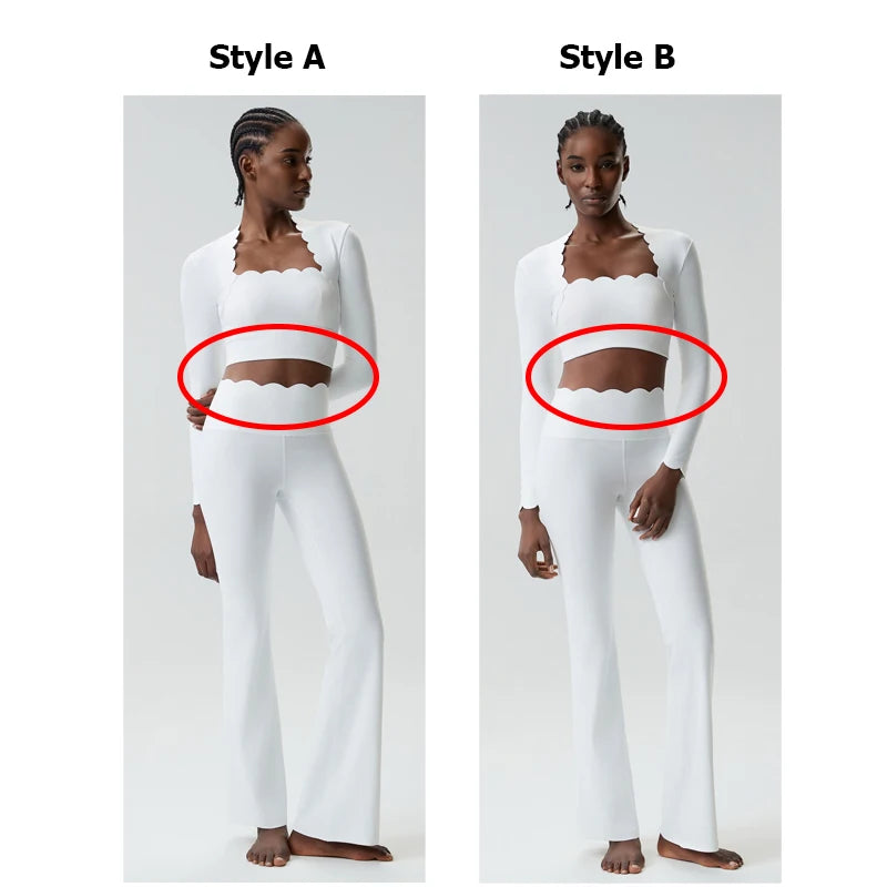 Women Two Pieces Fitness Yoga Set Solid Color Long Sleeve Gym Sportswear Breathable Quick Dry Workout Clothes Female Suit