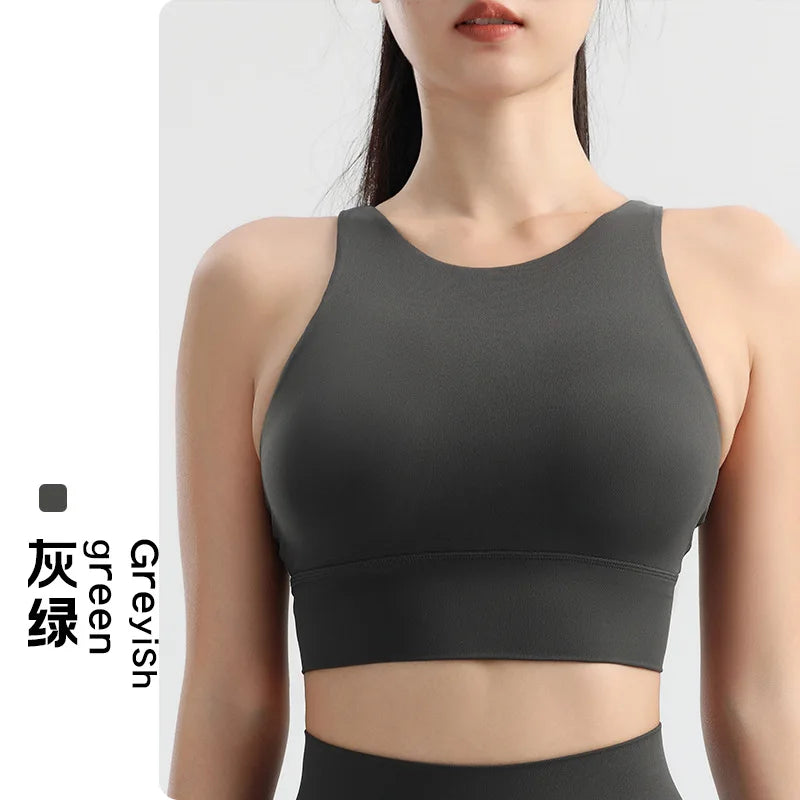 Women's Sports Bra, Shockproof and Beautiful Back Sports and Fitness Bra Shockproof and Anti Sagging Integrated Yoga Sports Vest