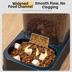1.2L/1.5L Pet Automatic Feeder Plastic Large Capacity Cat Dog Water Dispenser Feeder Set 3 Colors 2 Styles