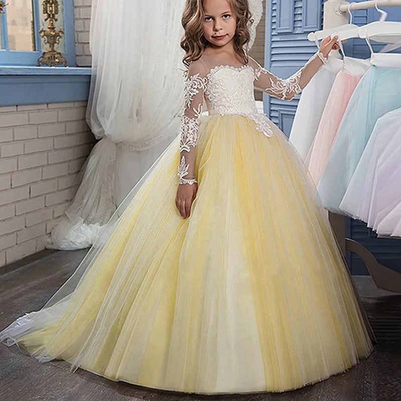 Lace Ball Gown Flower Dress