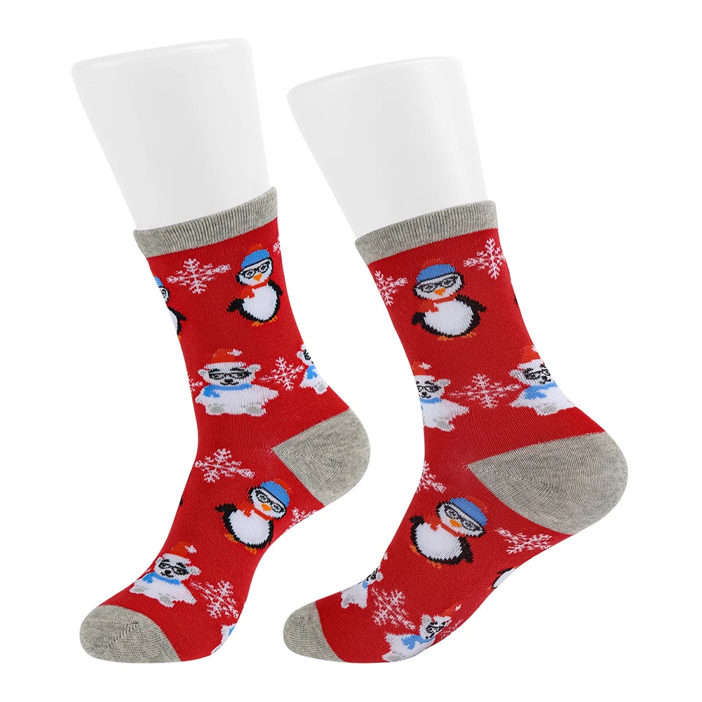 Festive Cotton Christmas Crew Socks
