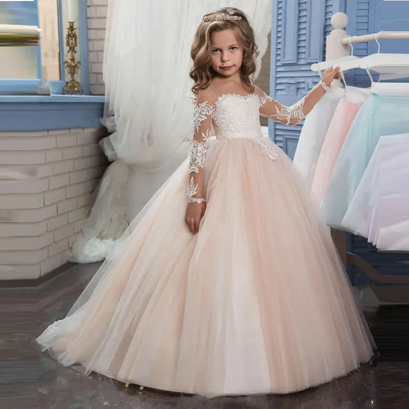 Lace Ball Gown Flower Dress