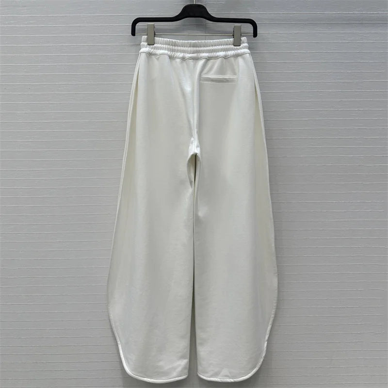 Elastic Waist Cotton Wide Pants