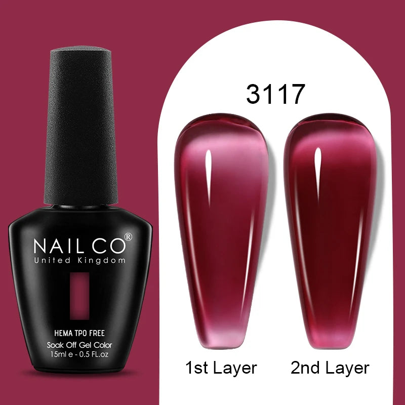 NAILCO 15ml Colorful Jelly Gel Nail Polish Gorgeous Color HEMA TPO FREE Soak Off UV LED Semi Permanent Long Wear Gel Varnish