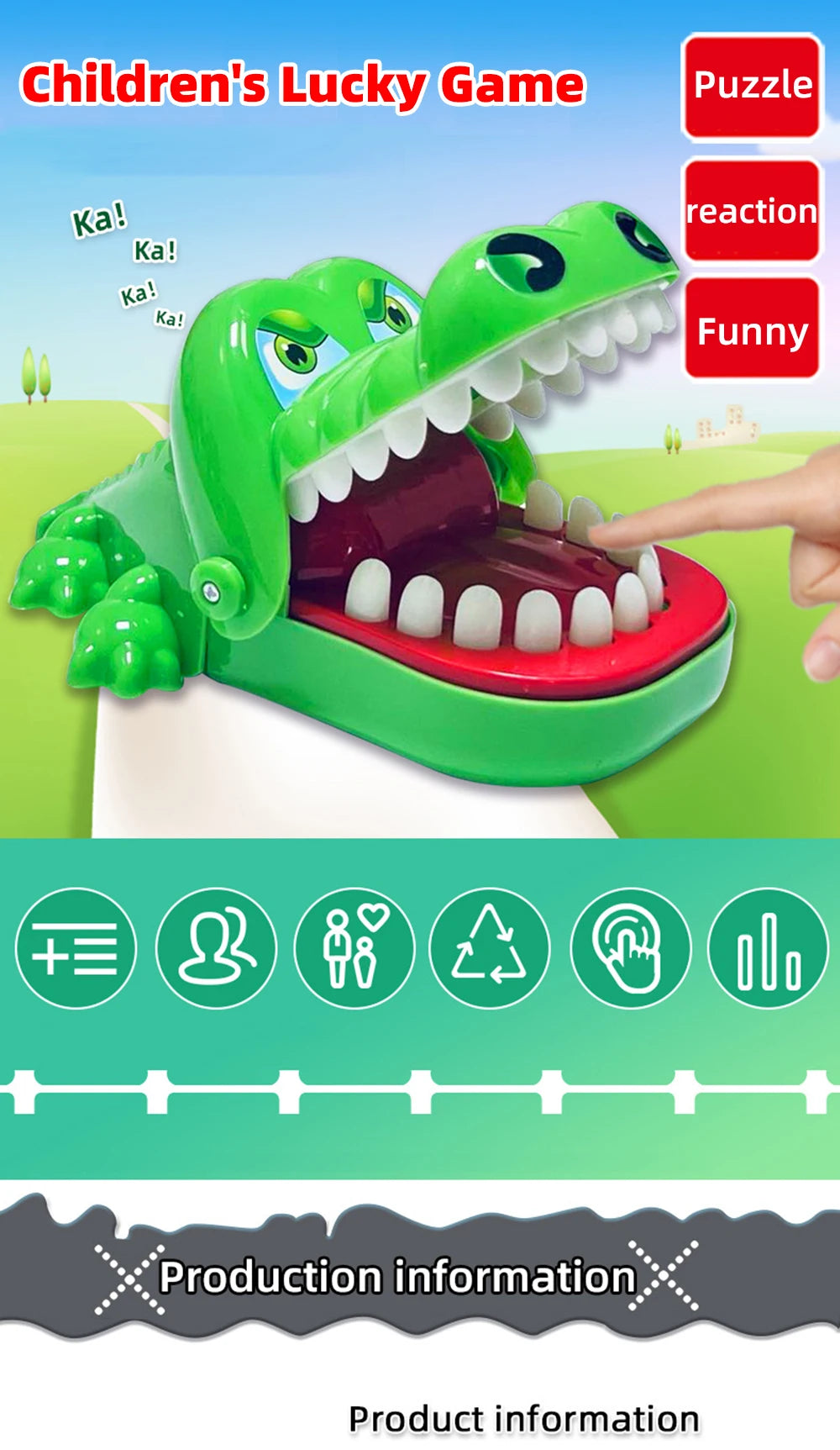 Crocodile Teeth Toys Alligator Biting Finger Dentist Classic Family Games Party Pranks Children's Lucky Game Decompression Toy