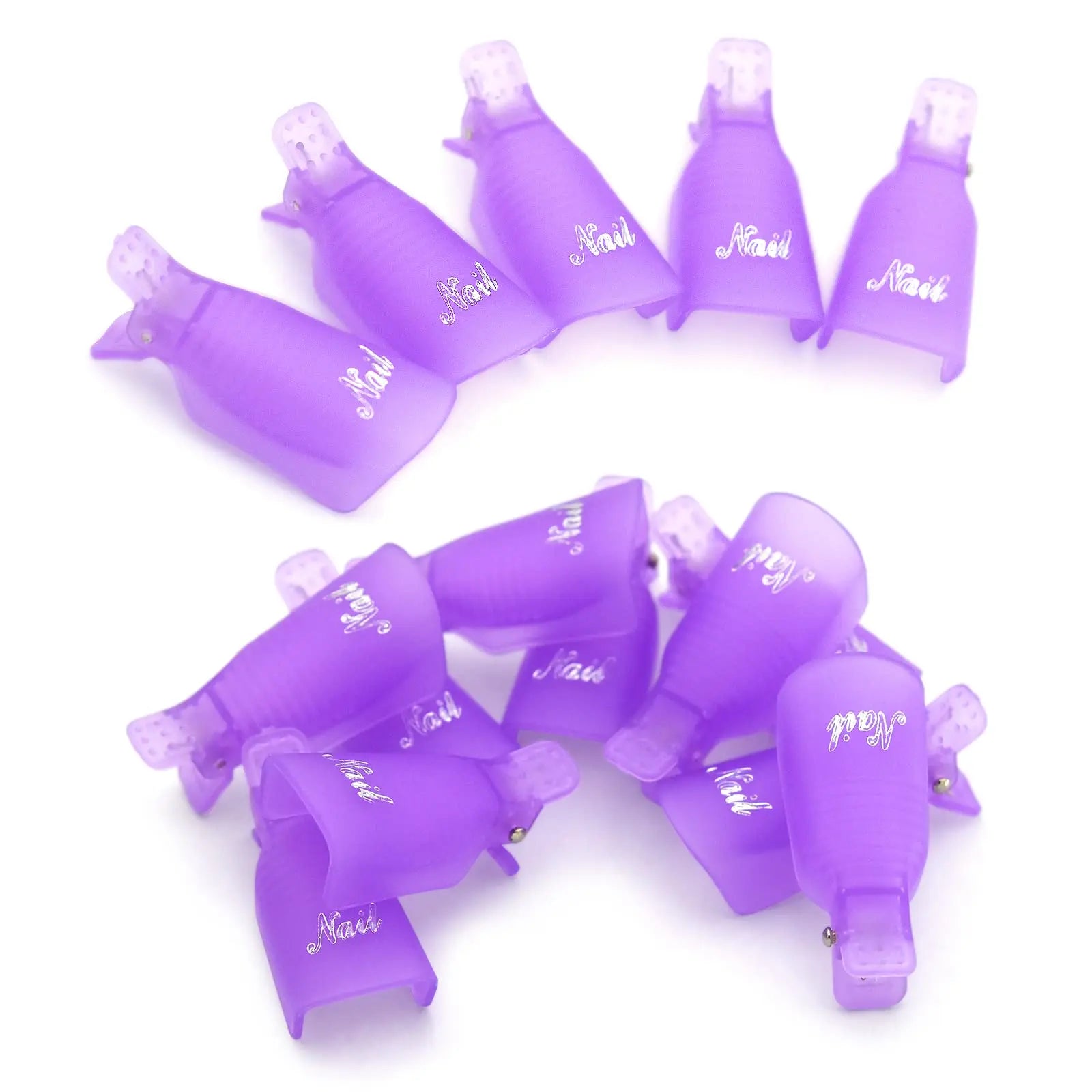 LULAA 10Pcs/16Pcs Plastic Nail Art Soak Off Cap Clip UV Gel Polish Remover Wrap Tool for Fingernail Removal Soak Off Clips