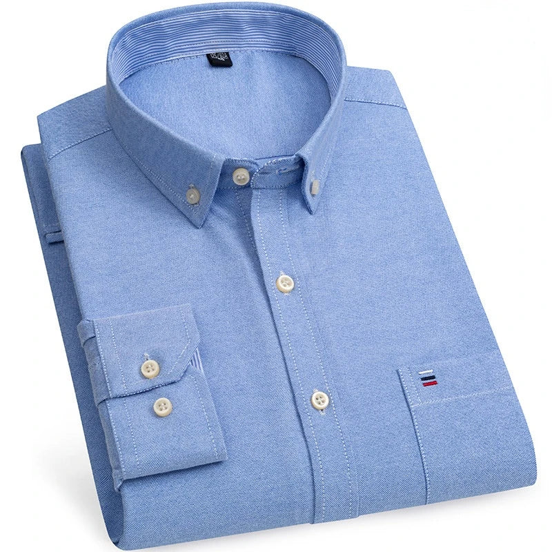 Oxford Striped Cotton Casual Shirt