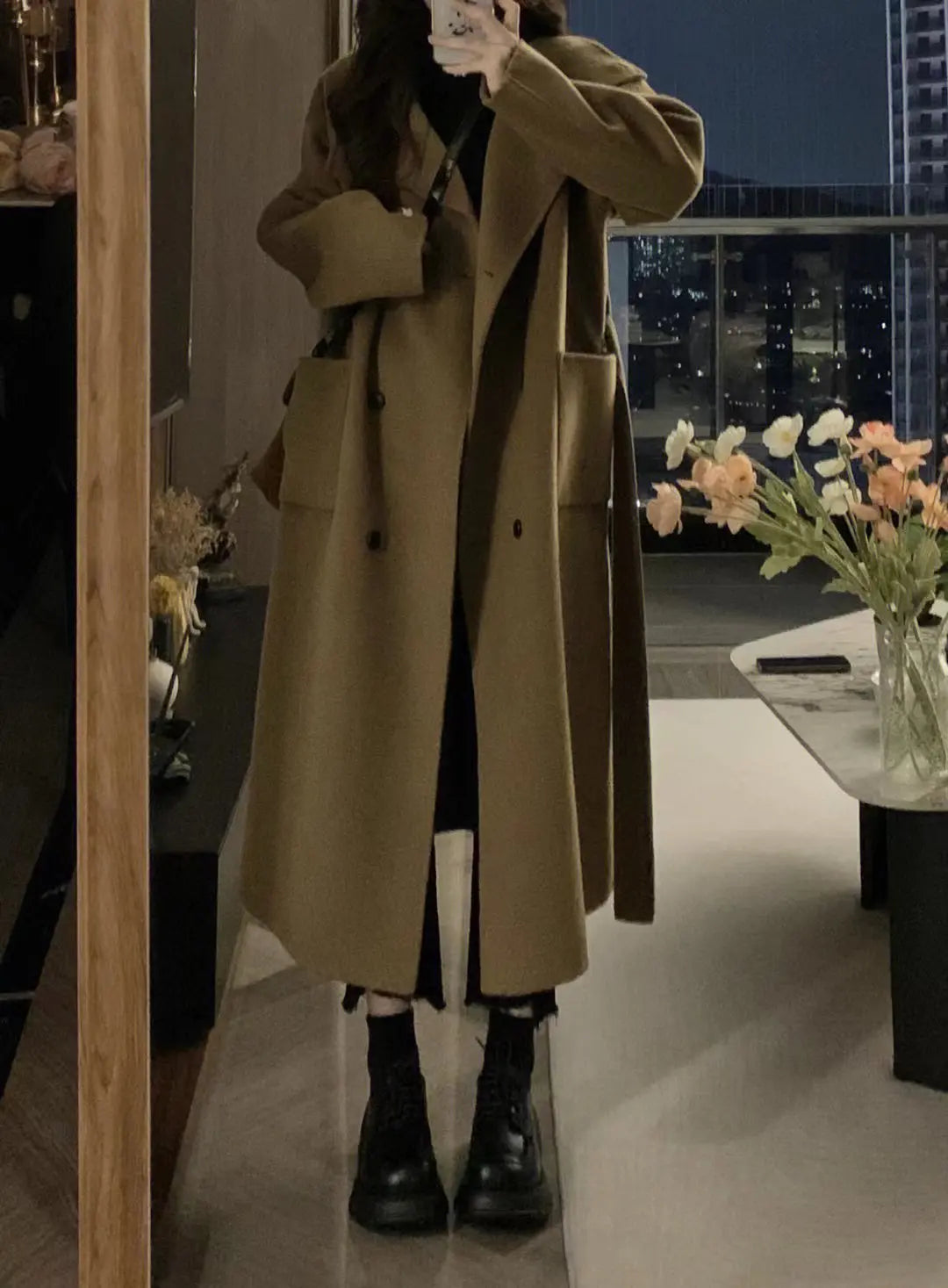 Sweet Double-Breasted Wool Coat