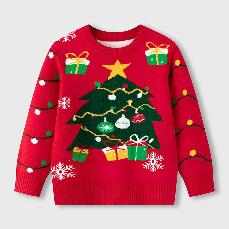 Winter Cartoon Knit Kids Pullover Sweater