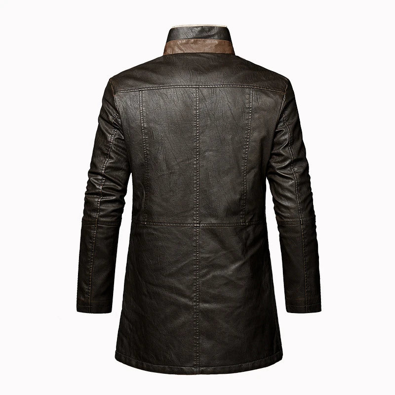 Vintage Faux Leather Winter Coat