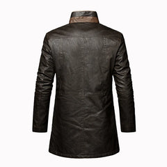 Vintage Faux Leather Winter Coat