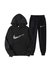 Men Tracksuit 2 Pieces Sets Hooded Sweatshirt +Drawstring Pants Male Hoodies Running Sportswear Men Women Autumn Sportwear