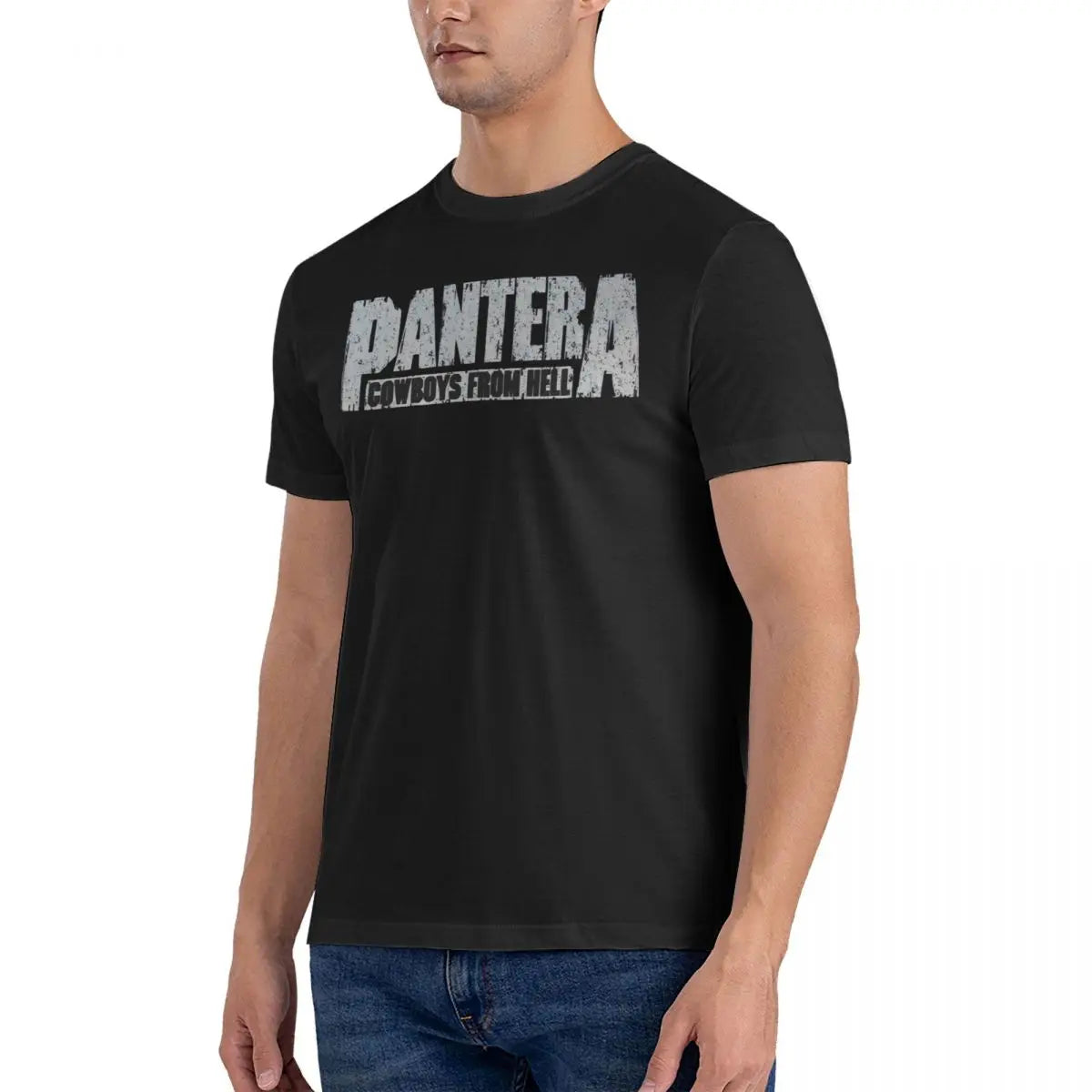 White Band Graphic Cotton Tee