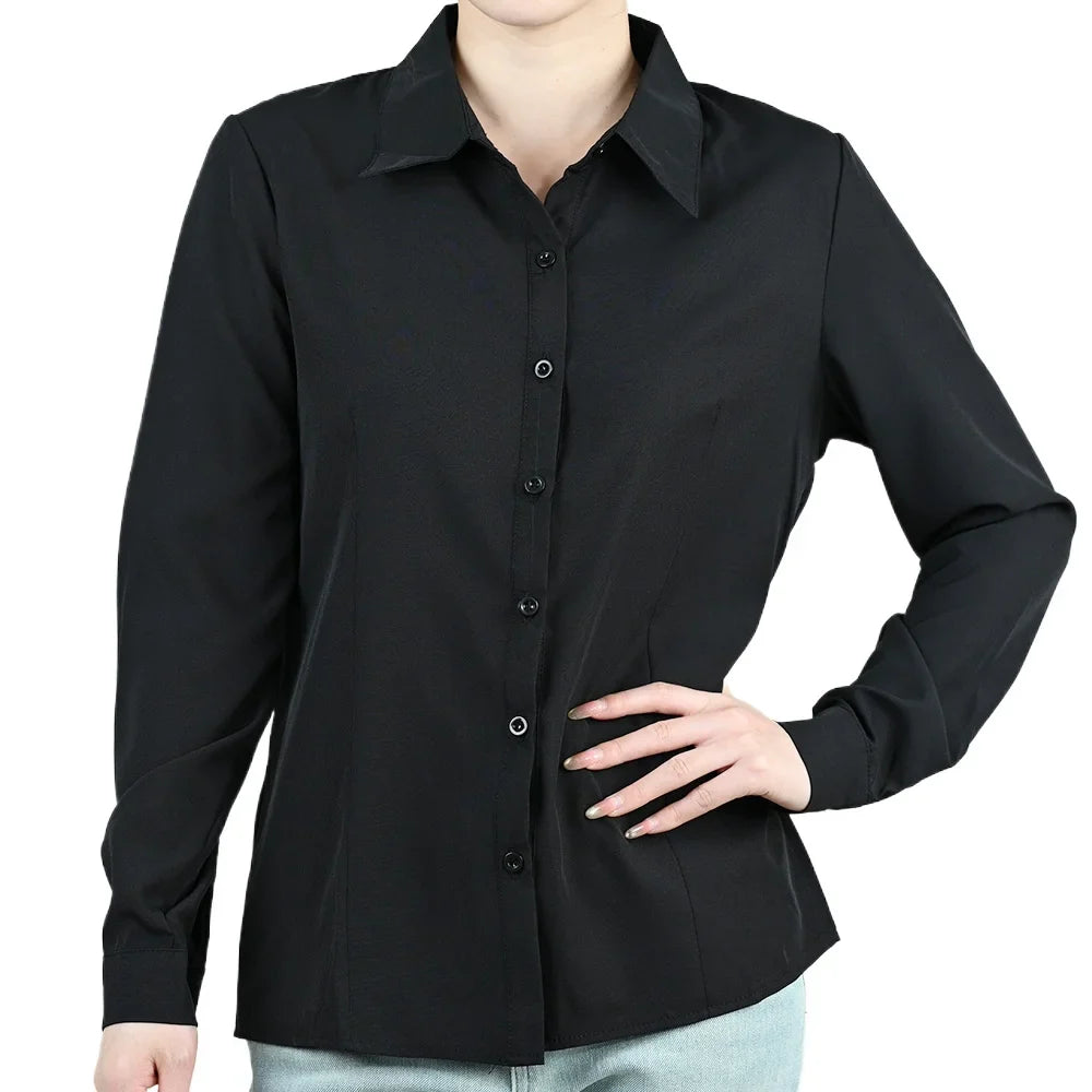 Elegant Classic Lapel Office Blouse