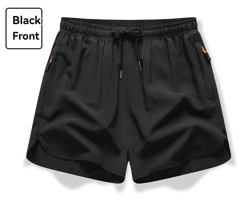 New Men's Sports Casual 3/4 Shorts With Ice Silk Lightweight Sweat-absorbing Outdoor Quick Drying Running Fitness Loose Pants