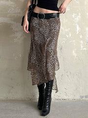 Pleated Floral High-Waist Midi Skirt