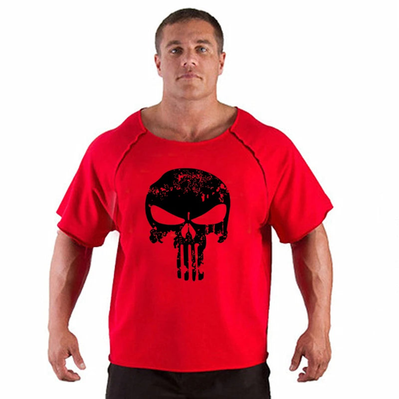 Men's T Shirts Fitness Men Bodybuilding  Shirt Batwing Sleeve Rag shirt Gym Fitness Muscle Running T shirt