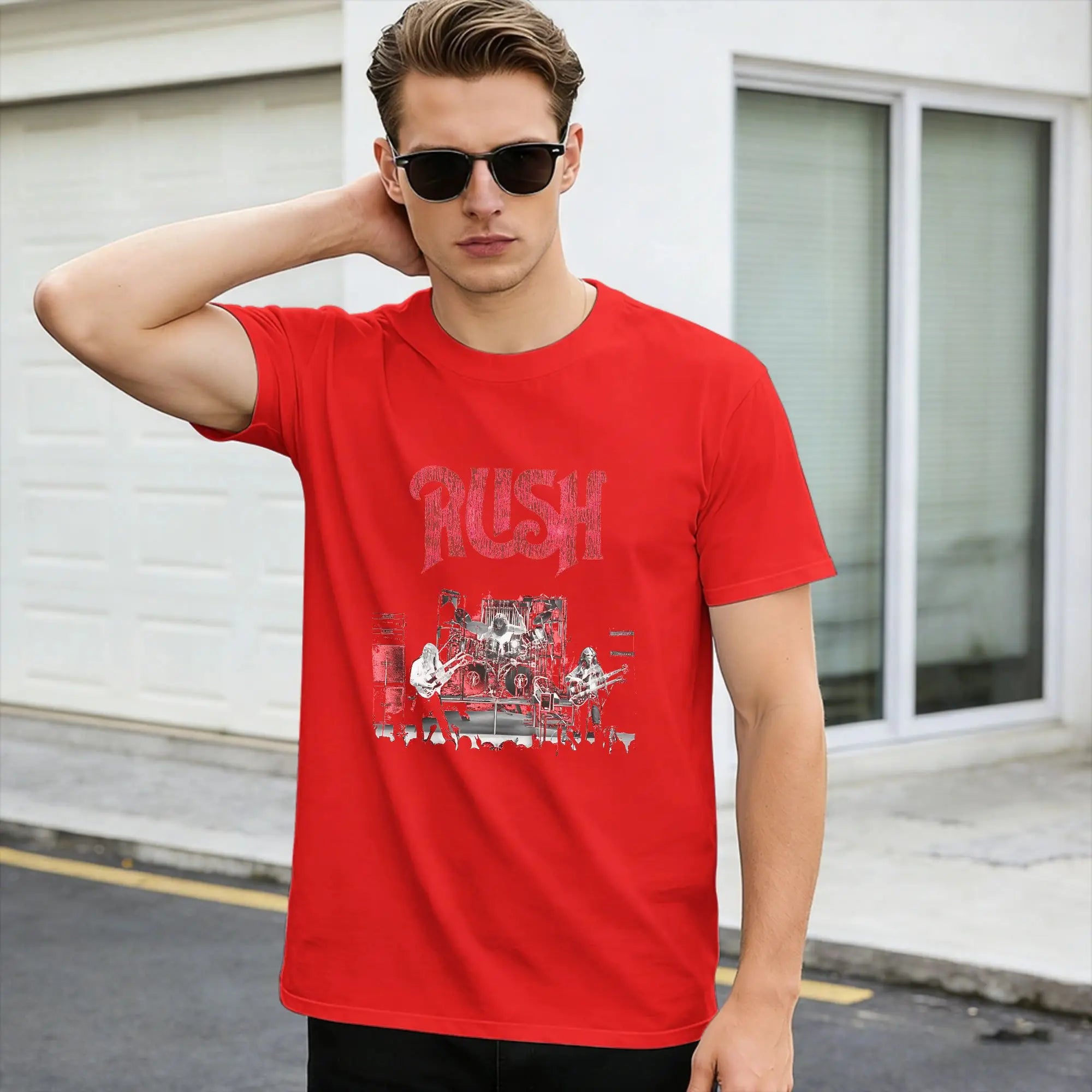 Men T Shirt Rush Band T Shirts Trendy Cool  Summer Tees Awesome Pure Cotton Clothing Birthday Gift,