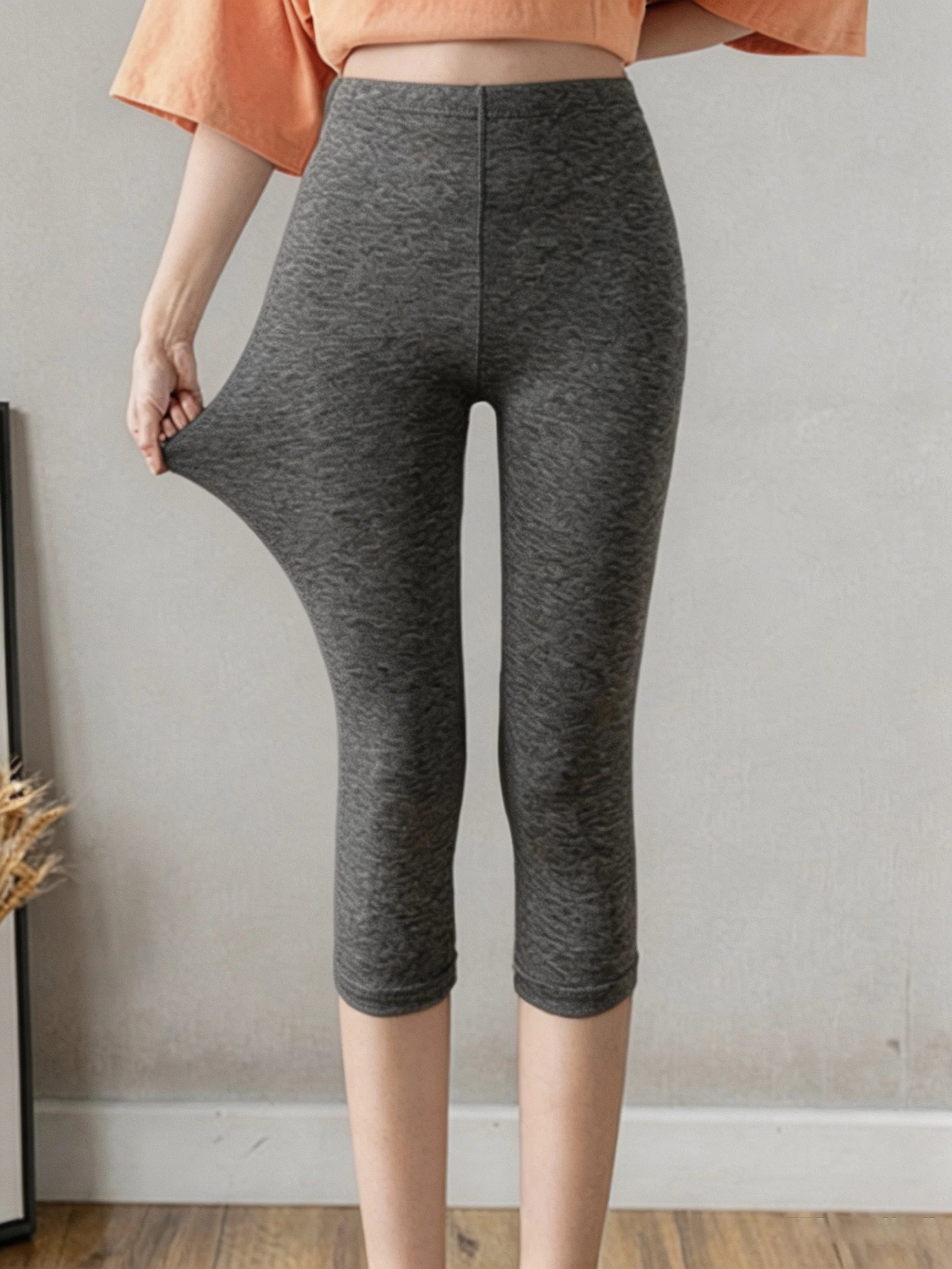 1PCS Women's 7/10 Modal Leggings, Can Be Worn Outside, Summer Thin Breathable Slim Fit, Anti-Exposure Stretchy High-Waist