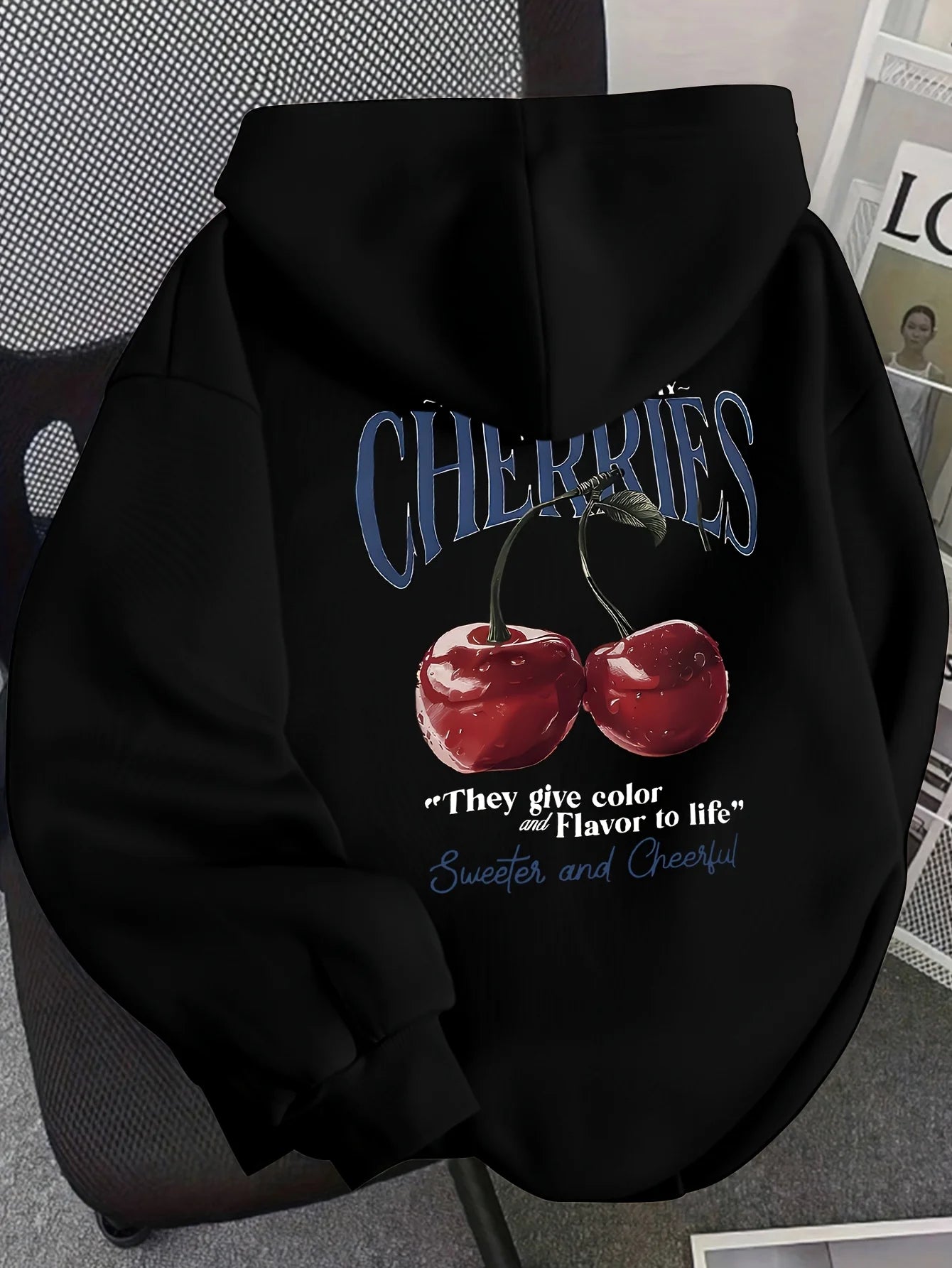 Cherry Graphic Oversized Street Hoodie