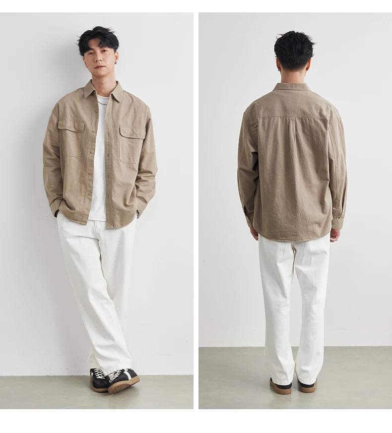 Vintage Cotton Workwear Shirt Men