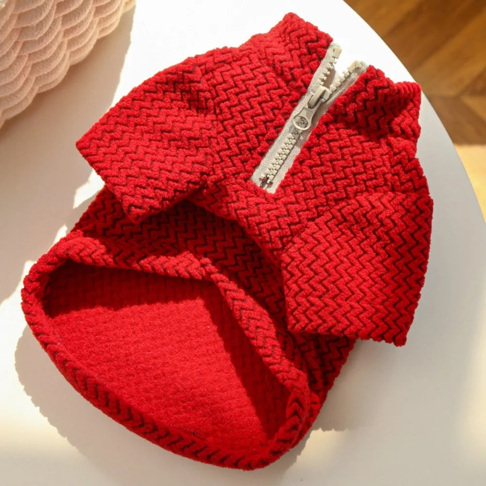 Zipper Ripple Pet Pullover Hoodie