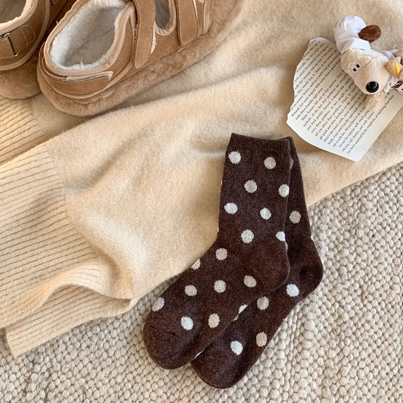 Polka Velvet Winter Socks