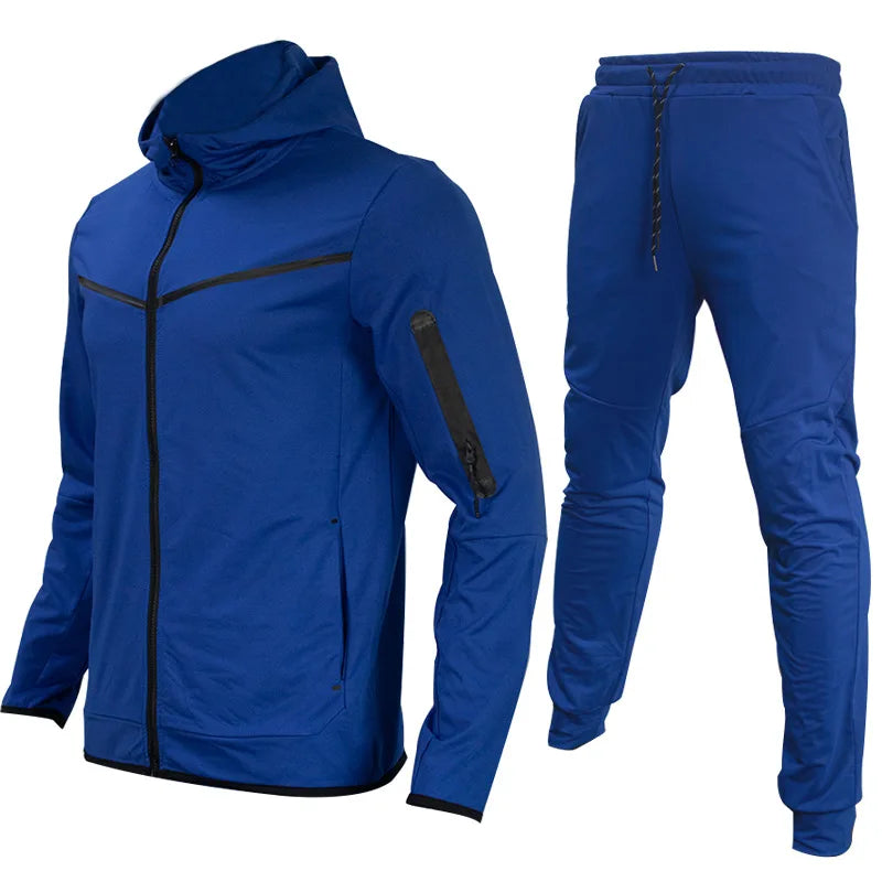 Luxury Brand Men Tracksuits 2-piece Set Black Sports Suit Tracksuits Jogging Men's Clothing Sweatpants Zip Sweatshirts Techwear