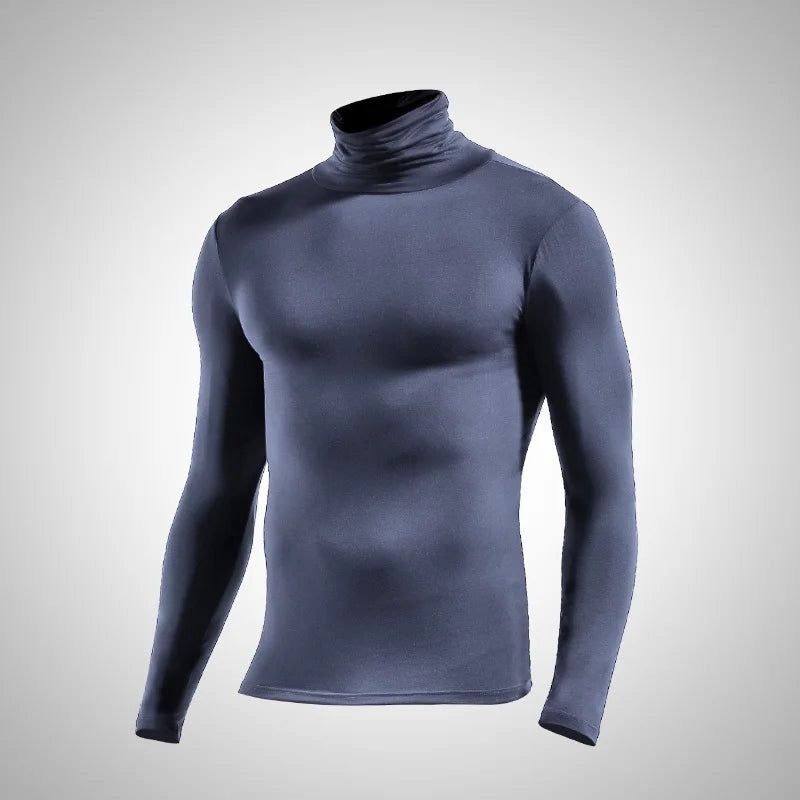 Autumn Winter Mens Turtleneck Sweaters Casual Thermal Long Sleeve Slim Fit Pullovers Stretch Basic Tops Sweatshirt Jumper TShirt