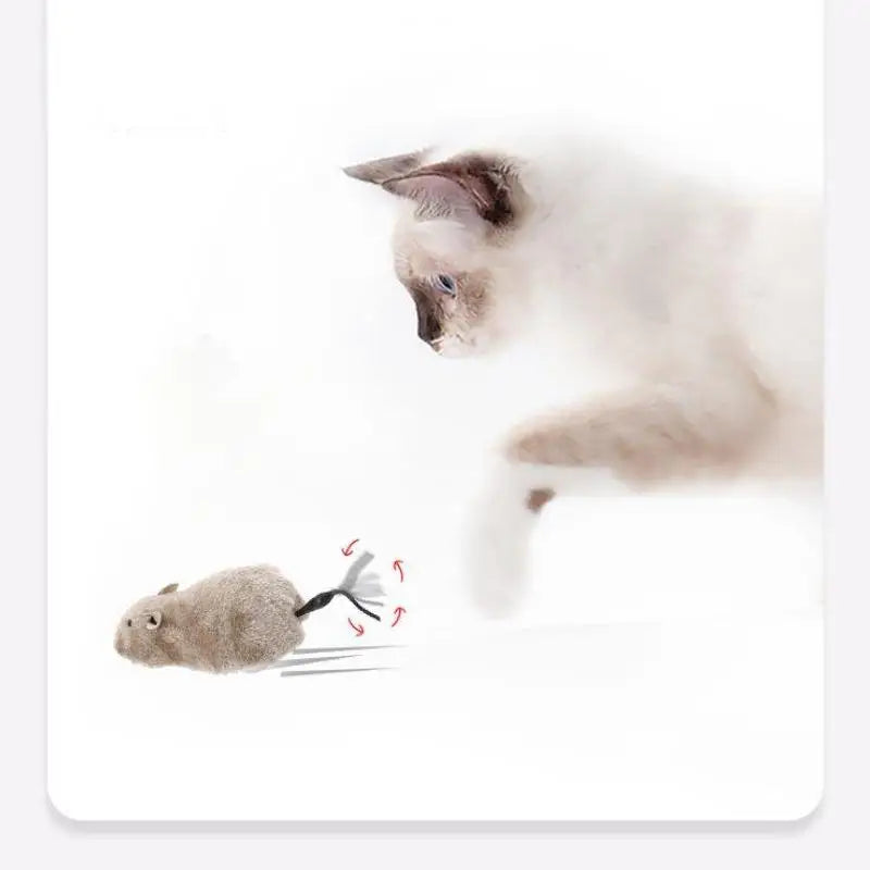 Lifelike Plush Running Mouse Toy