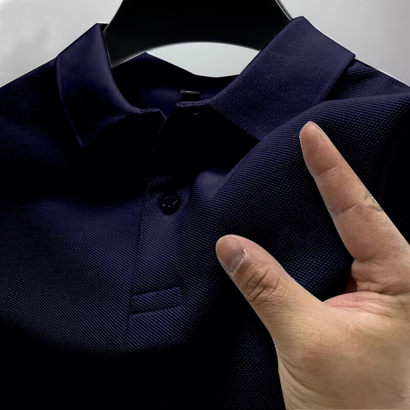 2025 Hot Sale Men's Summer Casual Breathable Comfortable Polo Shirt Men's Solid Color High Quality Short Sleeve T-Shirt ﻿
