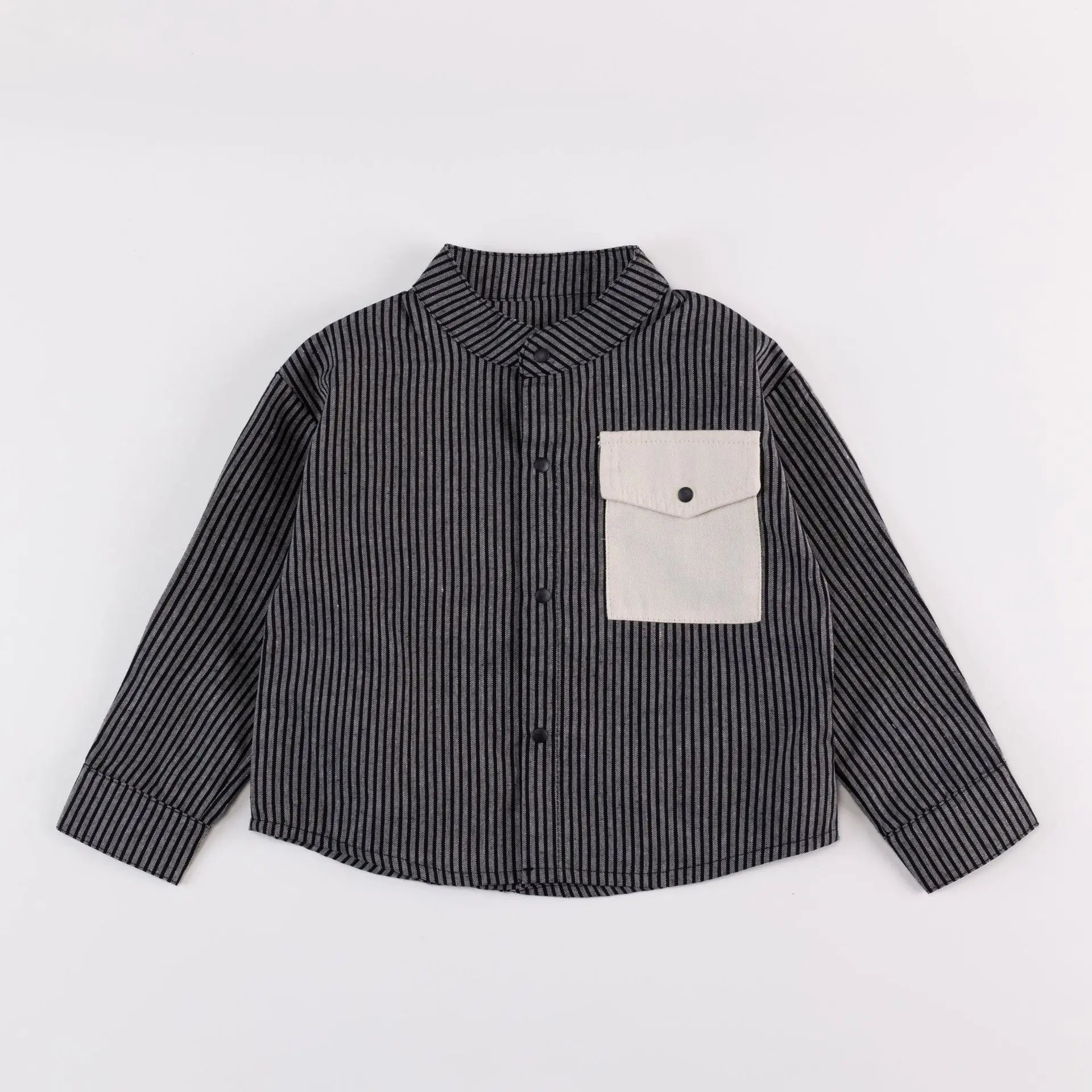 Striped Pocket Baby Long Shirt